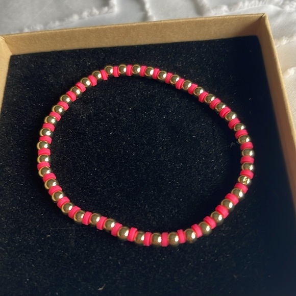 Gold Beaded Stackable Stretch Bracelets Set -  14K Gold Beads - Picture 13 of 16